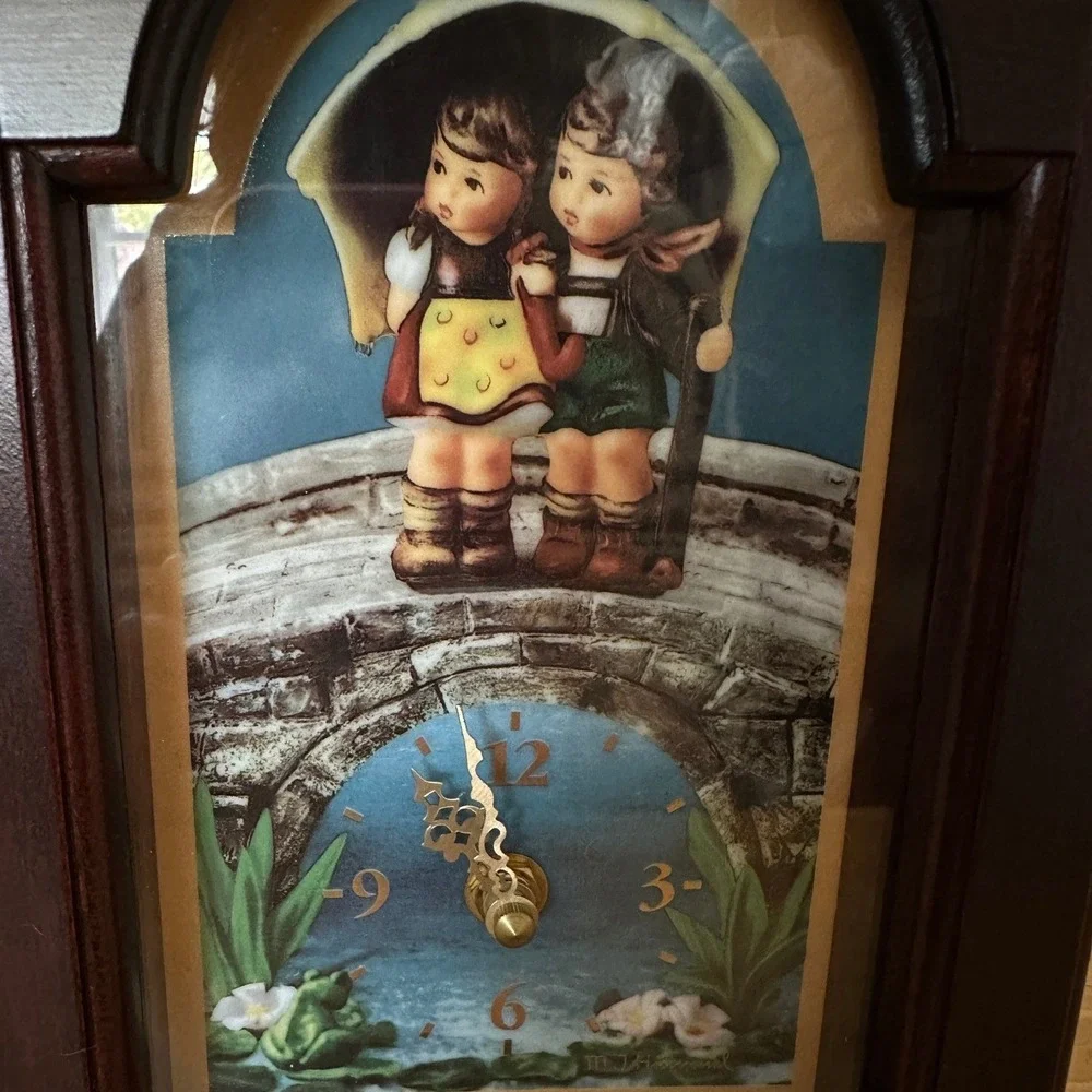 Vintage Danbury Mint Stormy Weather Mantel Clock Hummel Goebel 1991 Grandmacore